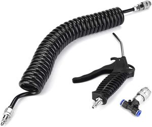 Tuyau pneumatique en PU à ressort pour pompe à air, compresseur d'air, enrouleur de tuyau vapeur à 6 spirales, pistolet à air haute pression télescopique 10 m - Product Image 2