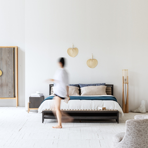 Unici mobili artigianali per camera da letto stile moderno orientale imbottiti grigio fumo set mobili antichi doppio letto di lusso - Product Image 1