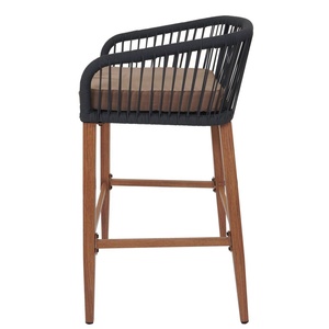 Bộ hiện đại của 2 ngoài trời thanh phân <span class=keywords><strong>Patio</strong></span> chiều cao ghế với màu xám đệm trở lại thoải mái cho trong nhà & vườn <span class=keywords><strong>Patio</strong></span> sử dụng hoặc công viên - Product Image 6