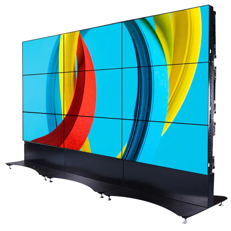 55 inç 4k 3x1 2x2 reklam ekranı 3.5mm dar çerçeve büyük dijital lcd video duvar monitör oyuncu