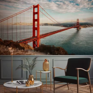 Paisaje del <span class=keywords><strong>estrecho</strong></span> del puente Golden Gate en San Francisco Peel and Stick Wallpaper - Product Image 3