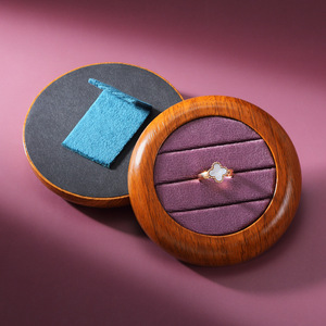 Expositor de Joyería de Madera Maciza con Microfibra, Bandeja para Exhibición de Anillos, Soporte para Exhibición de Joyería - Product Image 4