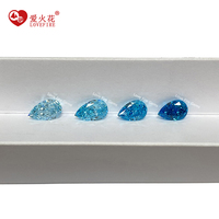 En stock – Zircon cubique 5A+ taille « glace pilée » en forme de poire, plusieurs couleurs, pierres précieuses en vrac pour la fabrication de bijoux