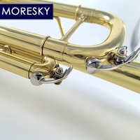 MORESKY Trumpet Bb Flat Brass Gold-painted 3-Piston Valve MTR-101