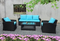 Ensemble de meubles de jardin en polyrotin, canapé sectionnel imperméable en forme de U, canapé-lit design moderne, utilisation scolaire et en atelier
