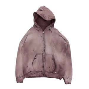 TKAN251D Design Logo vierge graphique surdimensionné hommes lâche lavage à l'acide 100% coton vintage en détresse goutte épaule à capuche - Product Image 2