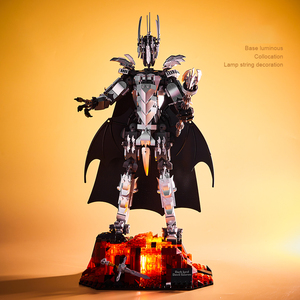 Ensemble de construction Dark <span class=keywords><strong>Lord</strong></span> avec base en lave LED-Modèle d'affichage créatif <span class=keywords><strong>Demon</strong></span> Mecha, jouet cadeau d'anniversaire de Noël STEM - Product Image 3