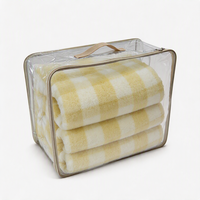 Sac à fermeture éclair en PVC polyvalent, transparent, pour le rangement à domicile, les voyages, le camping, imperméable, durable, estampage à chaud, réutilisable, taille personnalisable