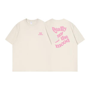 T-shirt en coton épais unisexe pour hommes, coupe ample, col rond, imprimé de lettres, streetwear basique - Product Image 4