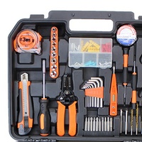 Kit d'outils manuels OEM professionnel 59 pièces, perceuse sans fil 21V, pistolet à colle chaude, lames en acier au carbone, pour usage domestique