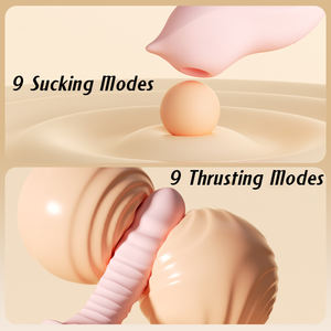 加熱式2in1着脱式アプリスマートリモコン吸引ストレッチマッサージスティックセックストイ、クリトリス吸引バイブレーター - Product Image 4