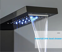 Ensemble de panneaux de système de douche en acier inoxydable multifonctionnels de luxe Panneau de douche mural thermostatique à affichage numérique à LED