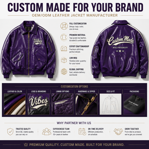 Veste universitaire <span class=keywords><strong>en</strong></span> <span class=keywords><strong>cuir</strong></span> personnalisée pour homme, corps <span class=keywords><strong>violet</strong></span>, patch chenille, veste de baseball zippée, service OEM de vêtements - Product Image 4