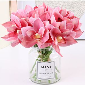Mini Orchidées Cymbidium Artificielles Imprimées en 3D par Flowerplus, 6 Têtes, Rose et Blanc, en PVC, Décoration d'Intérieur - Product Image 5