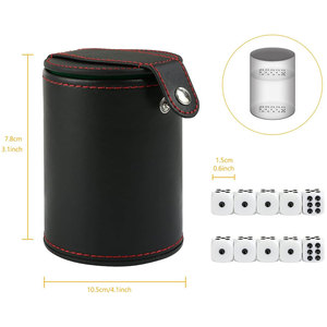 Nuevo Diseño, Vaso Mezclador de Dados de Cuero con Logotipo Personalizado Hecho a Mano, Juego de 4 Piezas, Ligero y de Alta Calidad para Jugar - Product Image 2