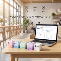 Adaptador de Viaje Multi-Enchufe Listo para Enviar, 35W GaN USB-C Todo en Uno, Convertidor de Corriente Global para Enchufes de la UE a Reino Unido, para Hogar y Oficina