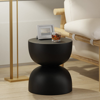 Wabi Sabi Zement-Beistelltisch Rund, Sofa-Möbelset, Akzent-Beistelltisch für Draußen, Nordischer Luxus Moderner Couchtisch für Wohnzimmer