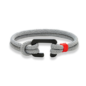 यूनिसेक्स ट्रेंडी स्पोर्ट्स माइलन रस्सी कंगन स्टेनलेस स्टील सी आकार के ज्यामितीय बकल नायलॉन रस्सी कंगन पुरुषों के गहने - Product Image 4