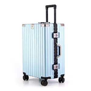 Populer klasik tahan air ringan Zipperless kunci Tsa Hardside perjalanan bingkai aluminium kabin membawa bagasi set koper