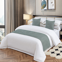 Chemin de lit d'hôtel en polyester/lin à motif géométrique moderne et simple, couvre-lit doux toutes saisons, personnalisable pour hôtels cinq étoiles