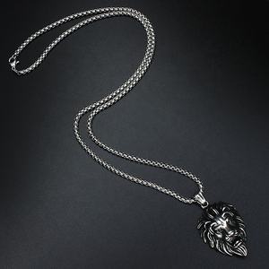 Precio DE FÁBRICA DE China, compra a granel, collar de cadena personalizado de acero inoxidable a la moda, colgante de León, collares clásicos de Hip Hop para hombres - Product Image 4