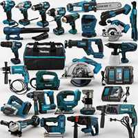 Kit d'outils multifonctionnel sans fil Makita pour réparation à domicile, clé à chocs 18V, scie à découper, outils de polissage et de fixation, 26 pièces, kit d'outils tout-en-un