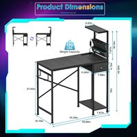 Bureau de jeu avec cadre métallique renforcé, stable, anti-basculement, bureau d'ordinateur d'angle multifonctionnel, 47 x 24 pouces