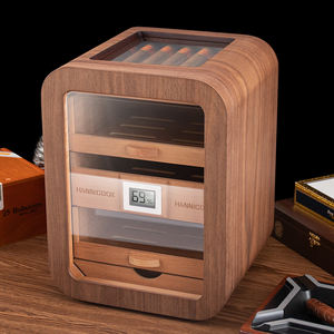 עץ אגוז humidor ארון עם שולחן דיגיטלי ראווה בגודל מאט ציור לכה חומר עץ - Product Image 3