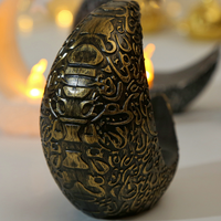 Petite Lampe Lune Étoile Musulmane Islamique Nicro, Faite à la Main, pour Cadeau Ramadan, Lanterne Suspendue Décorative, Bougie LED Électrique pour l'Aïd