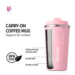 Gobelet isotherme à double paroi en acier inoxydable réutilisable avec logo personnalisé, 13 oz, 17 oz, pour les voyages, la voiture, le bureau, les affaires - Product Image 3