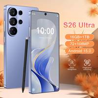 Téléphones mobiles 5G S26 Ultra 7,3 pouces à succès, 16 Go + 1 To, processeur Deca Core, Android 15, Smartphone cellulaire CDMA LTE