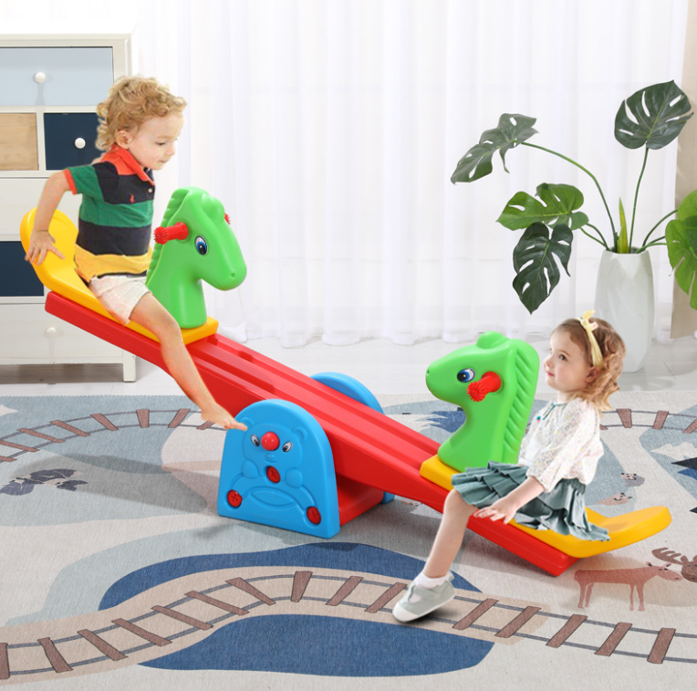ダブル木製馬子供のおもちゃ屋内シーソー幼稚園プラスチックシェイク馬