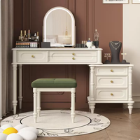Coiffeuse moderne en bois massif, couleur crème, style français, pour chambre à coucher, avec écran LED extensible, durable, pour appartement