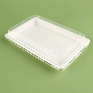 Boîtes d'emballage écologiques 	 Plateau à <span class=keywords><strong>sushi</strong></span> avec contenant alimentaire rectangulaire biodégradable, plateaux à <span class=keywords><strong>sushi</strong></span> jetables pour les fêtes - Product Image 6