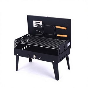 Barbecue au charbon de bois pliable d'extérieur, avec boîte à outils intégrée, grill multifonctionnel, facile à transporter, personnalisation disponible - Product Image 1