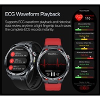 Reloj Inteligente ET474 con ECG para Hombre, con Linterna, Múltiples Modos Deportivos, Monitor de Frecuencia Cardíaca, Monitoreo de Fatiga, Recordatorio de Mensajes, Resistente al Agua IP68