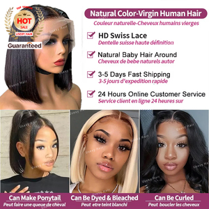 Bán Buôn Nguyên Liệu Peru Tóc Trinh Nữ Ngắn Bob Tóc Giả Tóc Con Người HD Ren Phía Trước Tóc Giả Nhà Cung Cấp Bob Ngắn Việt Nam Tóc Giả Tóc Con Người - Product Image 4