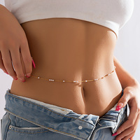 Simple or taille chaîne plage Bikini mode corps bijoux accessoires pour femmes et filles perle ventre corps chaînes