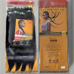 Extensiones de Cabello Pre-estirado para Trenzas, Fibra Sintética Suave de Alta Temperatura 4X, Trenzas Africanas de Ganchillo Fácil para Mujeres Negras - Product Image 6