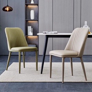 หนัง Eco Faux ที่สะดวกสบายหุ้มทั้งหมดรายละเอียดผ้าหุ้มที่ทันสมัยพนักพิงโค้งเบาะสําเนียงเก้าอี้ห้องรับประทานอาหาร - Product Image 3