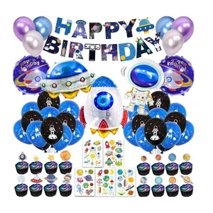 Start Party Astronauta Nave Espacial Planeta Temático Galáxia Menino Espaço Exterior Universo Sistema Solar Foguete Birthday Party Supplies