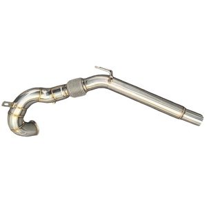 Tuyau d'échappement sport pour VW <span class=keywords><strong>Golf</strong></span> 8 <span class=keywords><strong>GTI</strong></span> 2.0T EA888 en acier inoxydable, échappement à flux libre, amélioration du son du turbo - Product Image 1