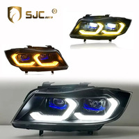 Feux avant LED SJC Auto, nouveau design, pour BMW Série 3 M3 E90 2005-2012, mise à niveau LED bicolore jaune et blanc, feux de jour DRL