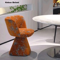 Chaise de luxe moderne Flair O Throne Chair en tissu haut de gamme Vanity Leisure Chair for Home Hotels Dining Room Cream Rotating Design