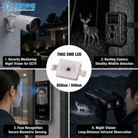 LED SMD haute puissance JNJ 7060 850nm 940nm IR 1W 3W pour la surveillance de sécurité, l'éclairage extérieur, puce Algainp Epistar, OEM ODM