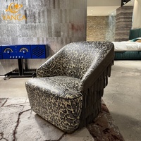 Italie fait à la main moderne Accent Lounge Chair de haute qualité doux imprimé léopard gland décontracté Villa appartement loisirs salon