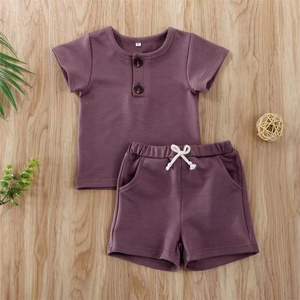 Conjuntos de Ropa de Verano para Niños de 0 a 2 Años, Estilo Coreano, con Botones Delanteros y Tirantes, Pantalones Cortos, 2 Piezas - Product Image 5
