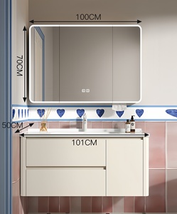 Nuevo y Moderno Mueble de Baño de Aluminio Resistente al Agua, Montado en la Pared, con Lavabo de Cerámica Integrado, Disponible en Stock - Product Image 6