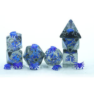 Juego de 7 Dados de Resina de Araña Azul Coloridos para Juegos de Mesa de Rol DND, Dados de Epoxi Hechos a Mano, Regalo - Product Image 3