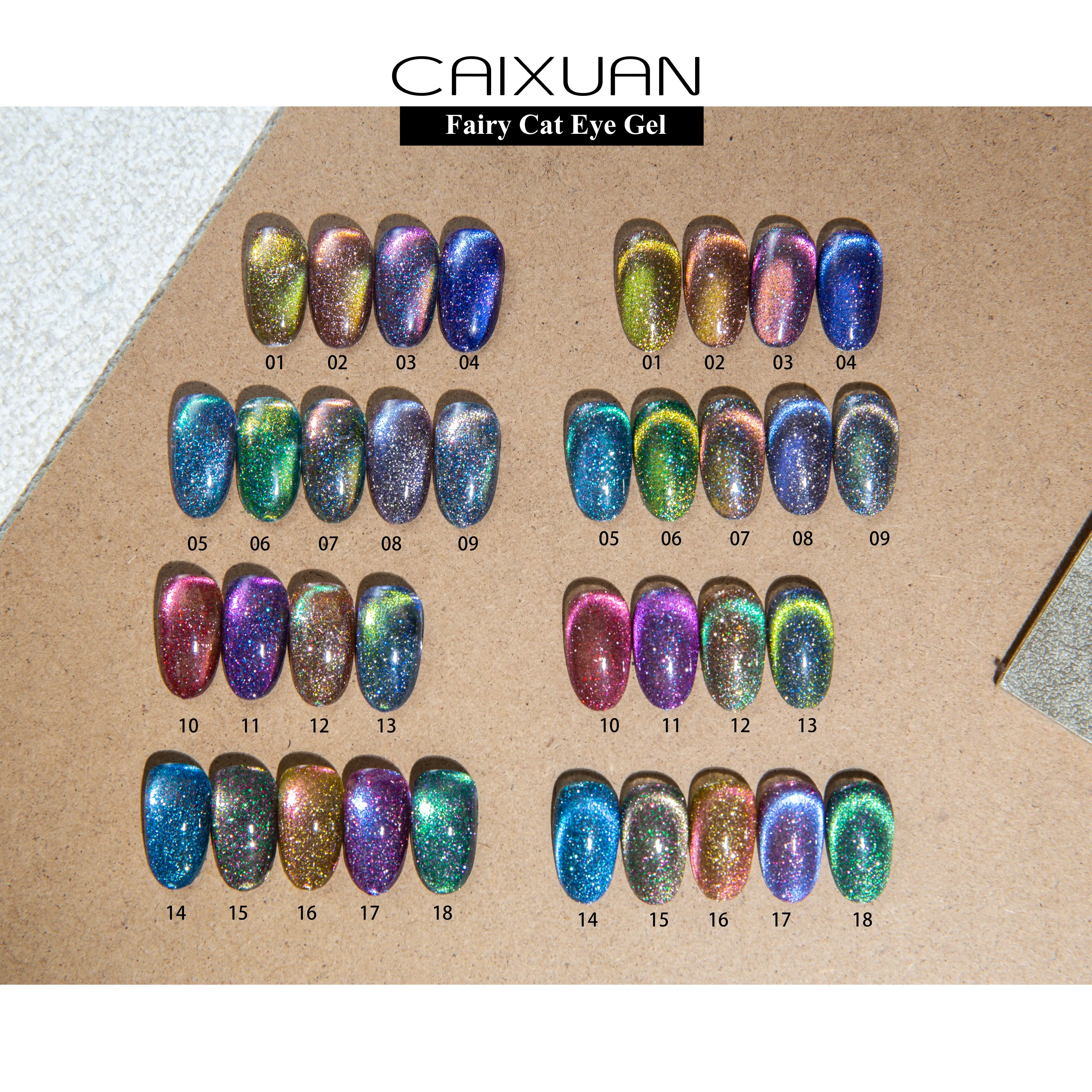 Caixuan Nail Gel Factory Bright Fairy Cat Eye Gel 18 Colors 1kg Bulk Packing Milkway Fairy Cat Eye Gel